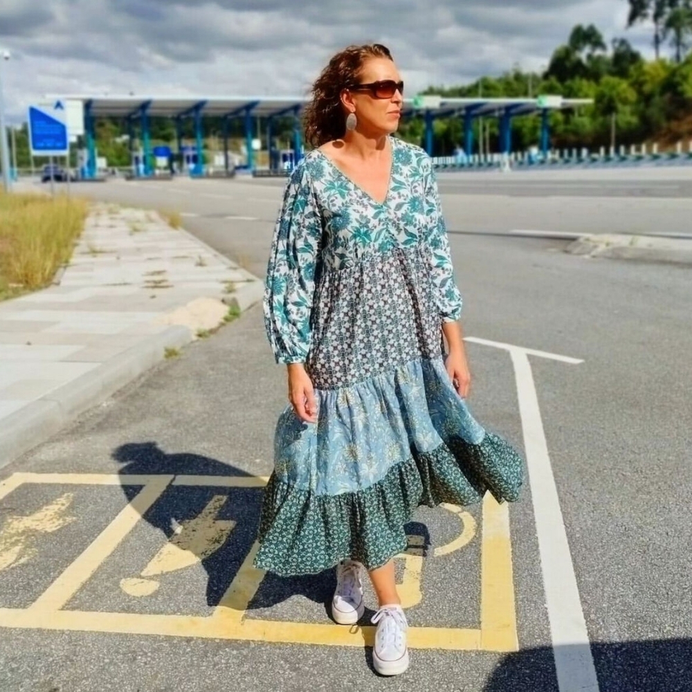 NWT ZARA BOHO PATCHWORK PRINT DRESS - Picture 5 of 13